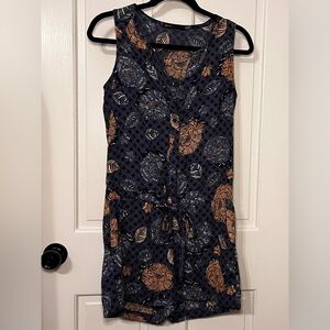 Gibson Blue and Coral Floral Romper